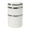 Kitchen Details 2-Tier Round Twist White Insulated Stainless Steel Lunch Box